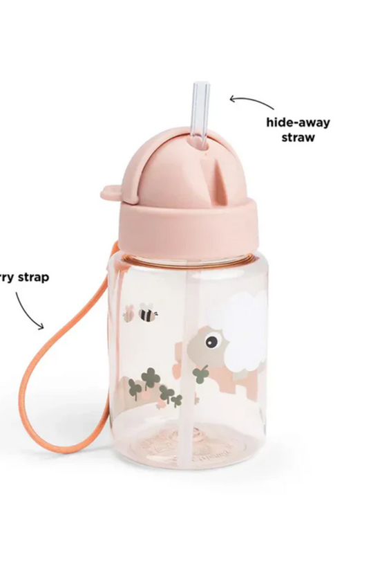 BOTELLA CON BOMBILLA TINY FARM ROSA 280ml DONE BY DEER