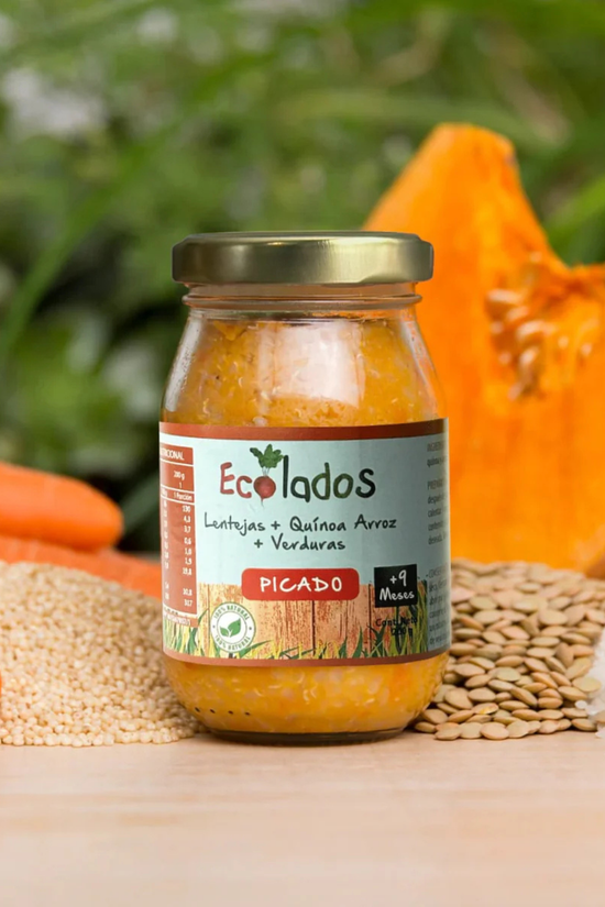 Picado 100% Natural de Lentejas, Quínoa, Arroz y Verduras 200gr Ecolados