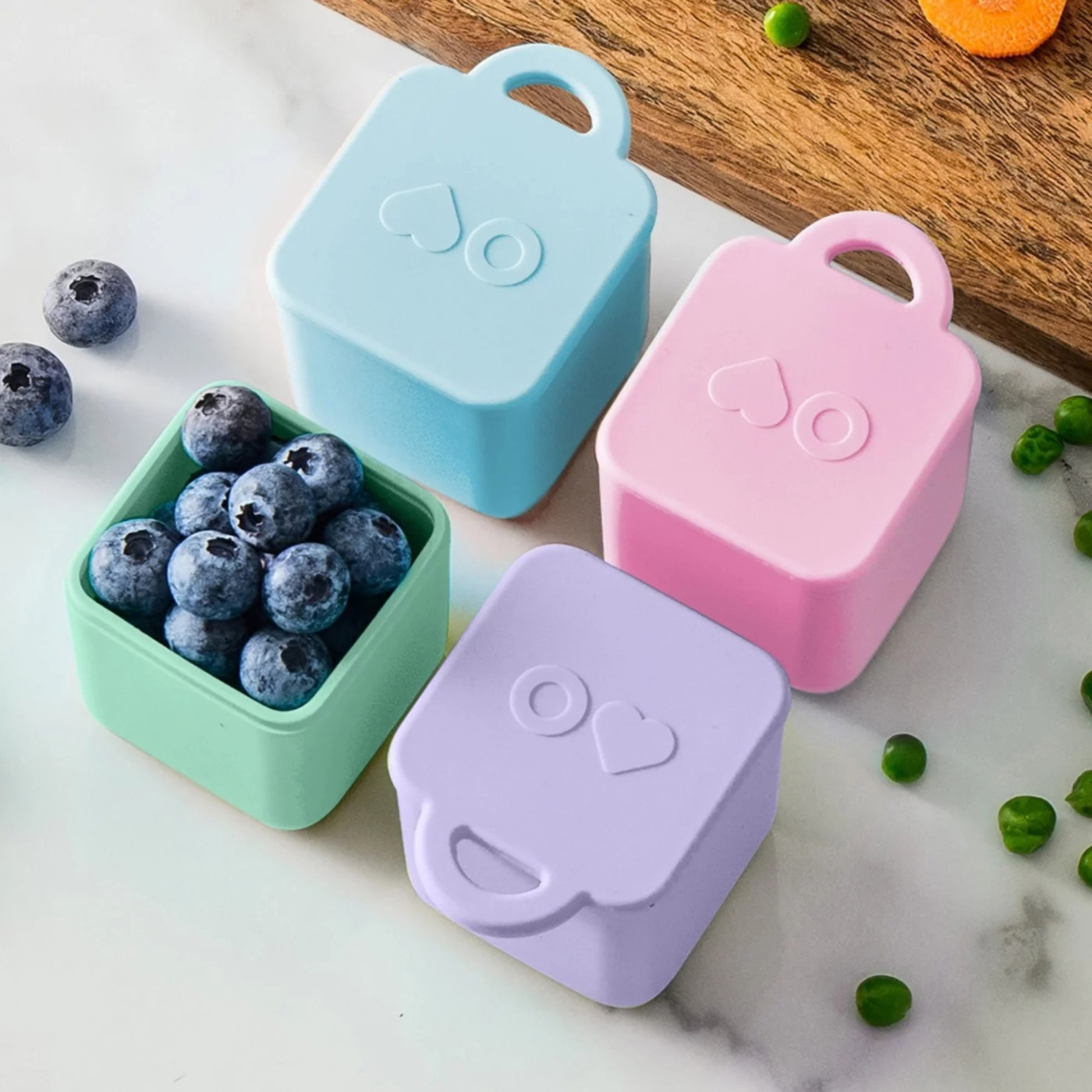 Recipientes de silicona para aderezo con tapa 4 onzas OmieBox