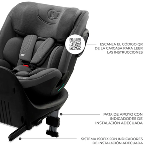 SILLA DE AUTO CONVERTIBLE XRIDER  XRIDER 2 i-SIZE GREY  -  KINDERKRFT