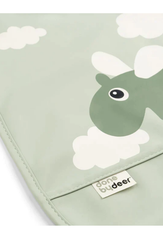 BABERO CON VELCRO HAPPY CLOUDS VERDE - DONE BY DEER