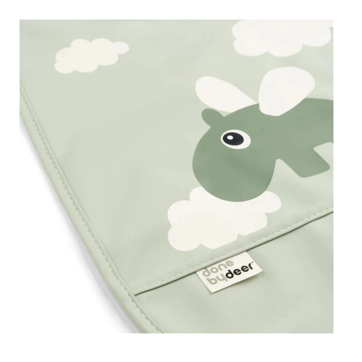 BABERO CON VELCRO HAPPY CLOUDS VERDE - DONE BY DEER