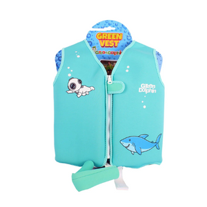 CHALECO FLOTADOR INFANTIL TIBURÓN CELESTE  3 a 6 años - GREEN DOLPHIN