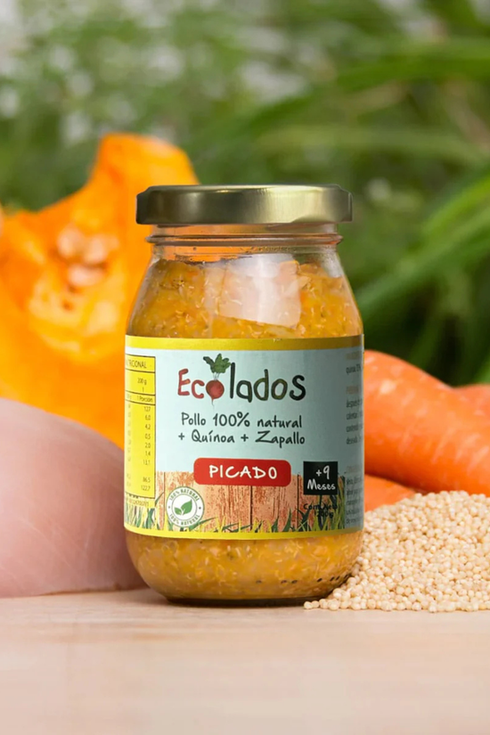 Picado 100% Natural de Pollo Quínoa y Zapallo 200gr Ecolados