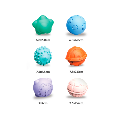 PELOTAS SENSORIALES  6  PIEZAS GRASP
