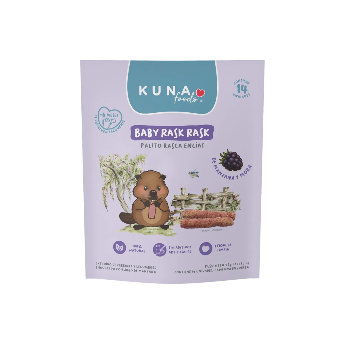 Palitos Rasca Encías Baby Rask Rask Kuna Foods +6 Meses 42 g
