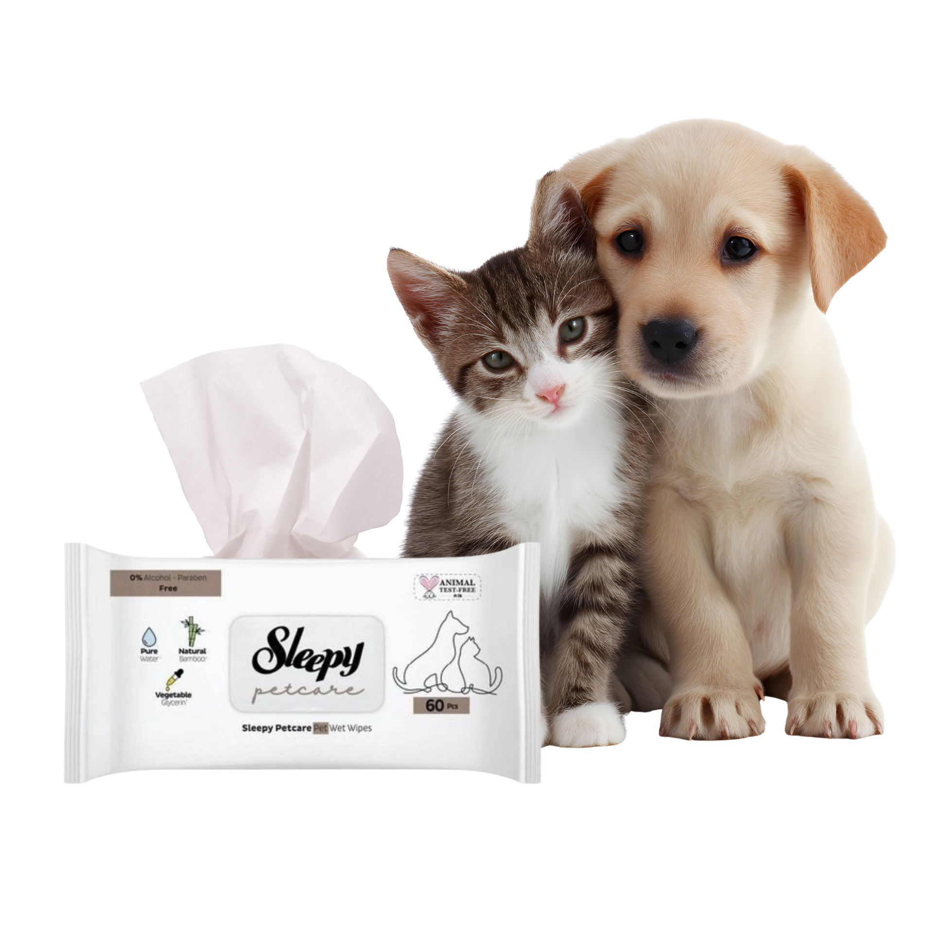 Toallitas Húmedas Sleepy Pet Care 60 Unidades