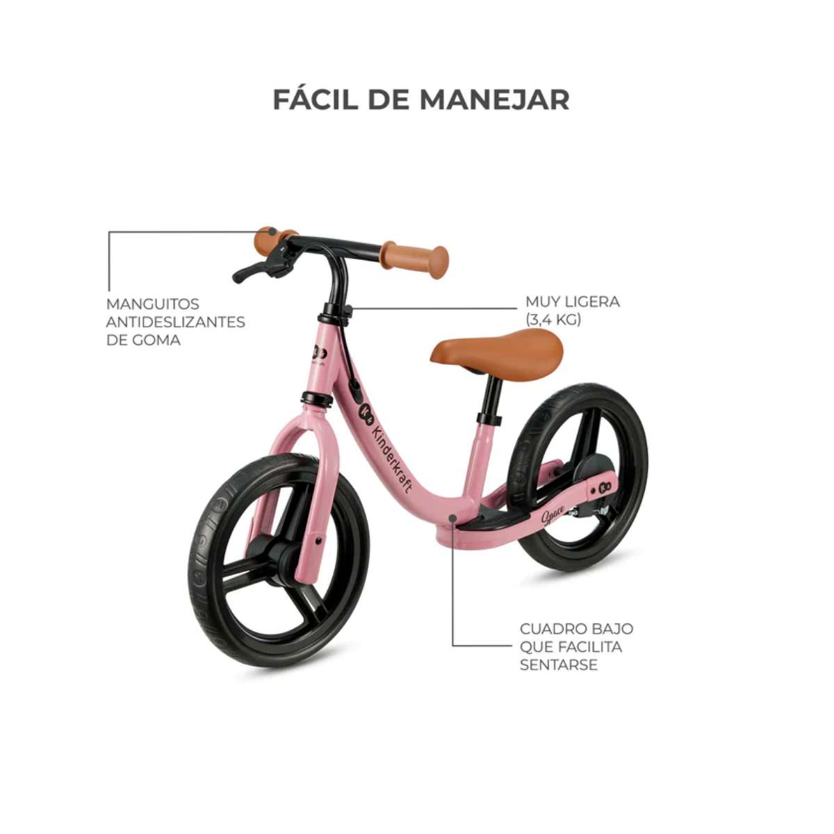 Bicicleta de Balance Kinderkraft SPACE Pink