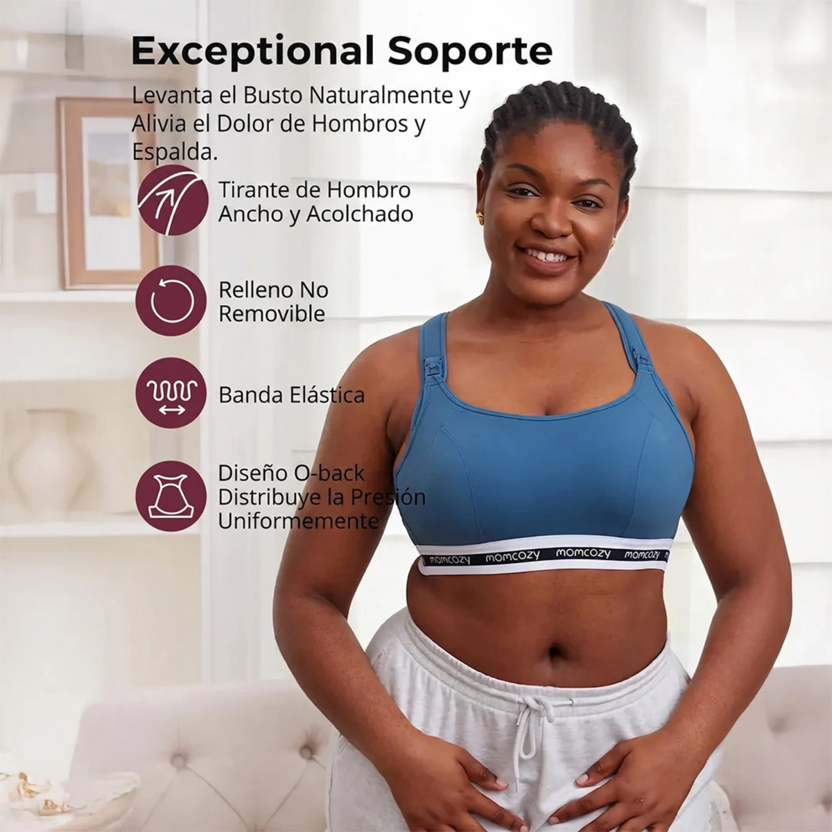 Sostén Deportivo de Lactancia Momcozy Azul