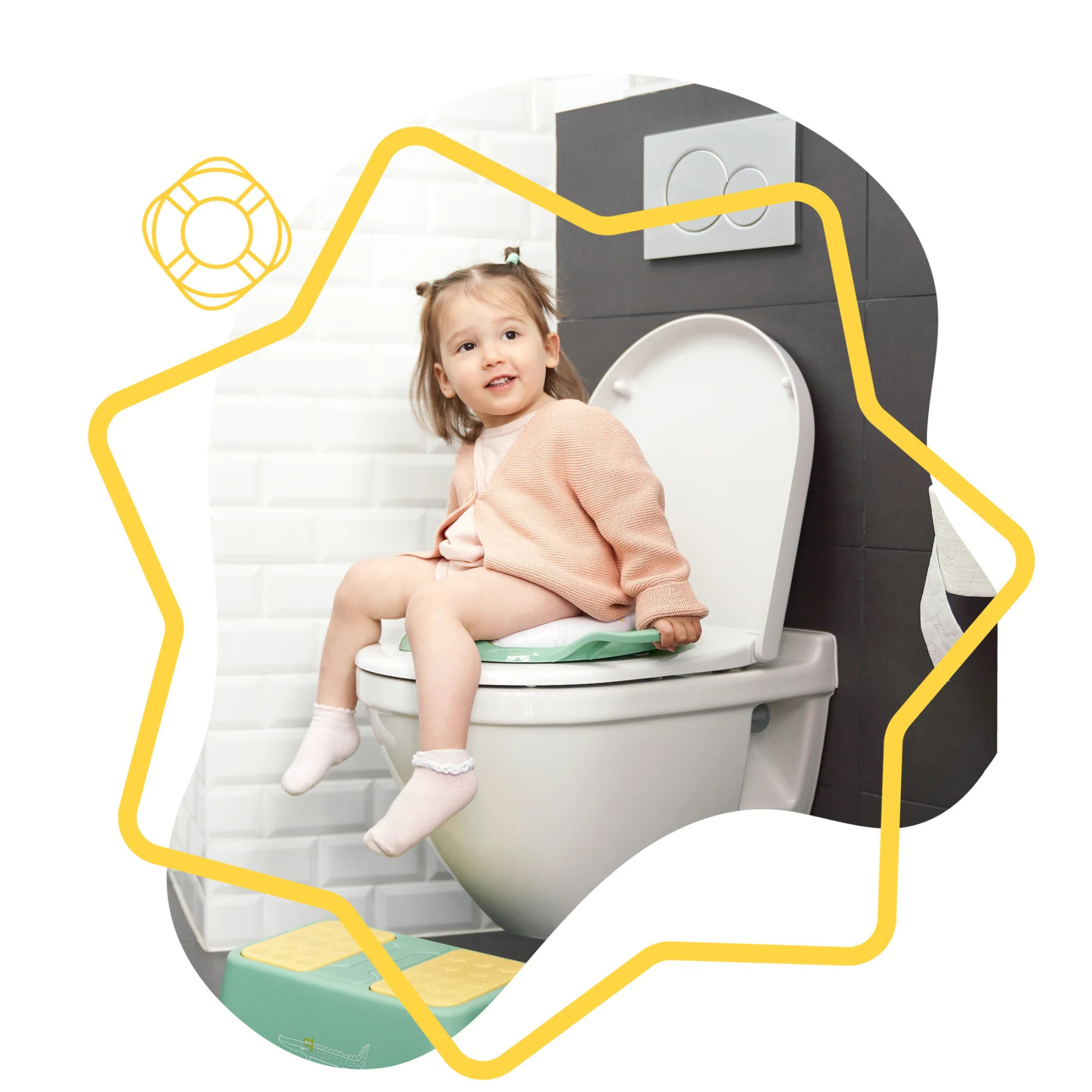 Adaptador Reductor de WC confortable con asas Badabulle