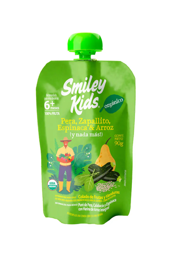 Colado Orgánico Smiley Kids Frutas & Verduras 90g (+6 meses)