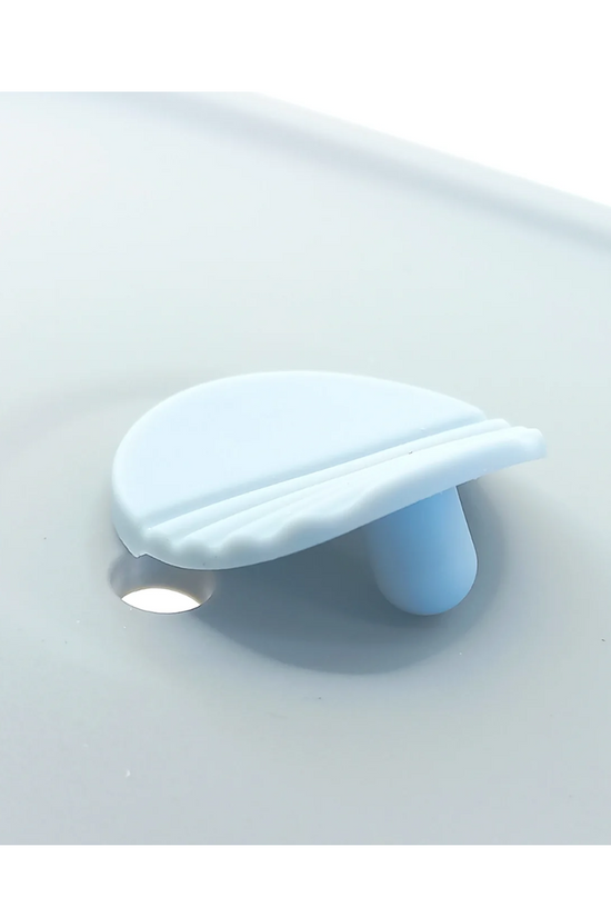 PLATO DE SILICONA AZUL CON TAPA DE BBPRO