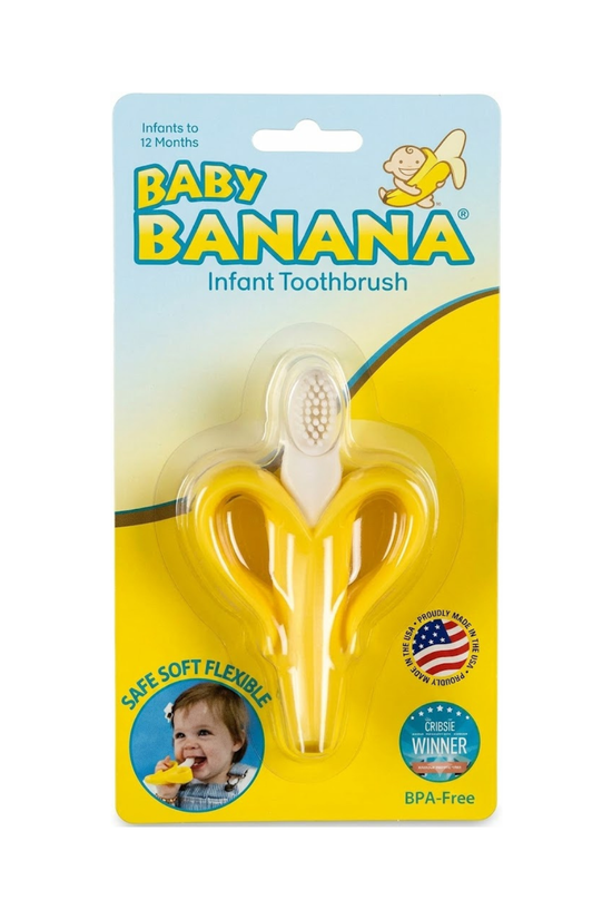 Cepillo Mordedor Baby Banana Silicona 100% Flexible y Segura