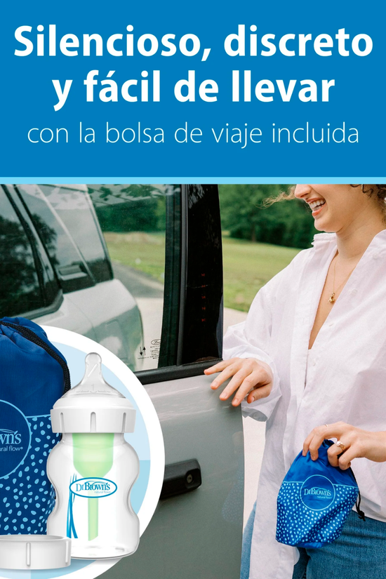 Recolector Extractor de Leche Manual de Silicona con Mamadera Anticólico 120 ml + Bolso