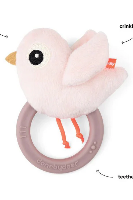 SONAJERO SENSORIAL CON MORDEDOR BIRDEE ROSA DONE BY DEER