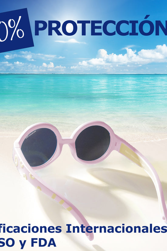 LENTES DE SOL PARA BEBÉS THE HIPPIE  6 A 24 MESES ROSA - MAUSITO