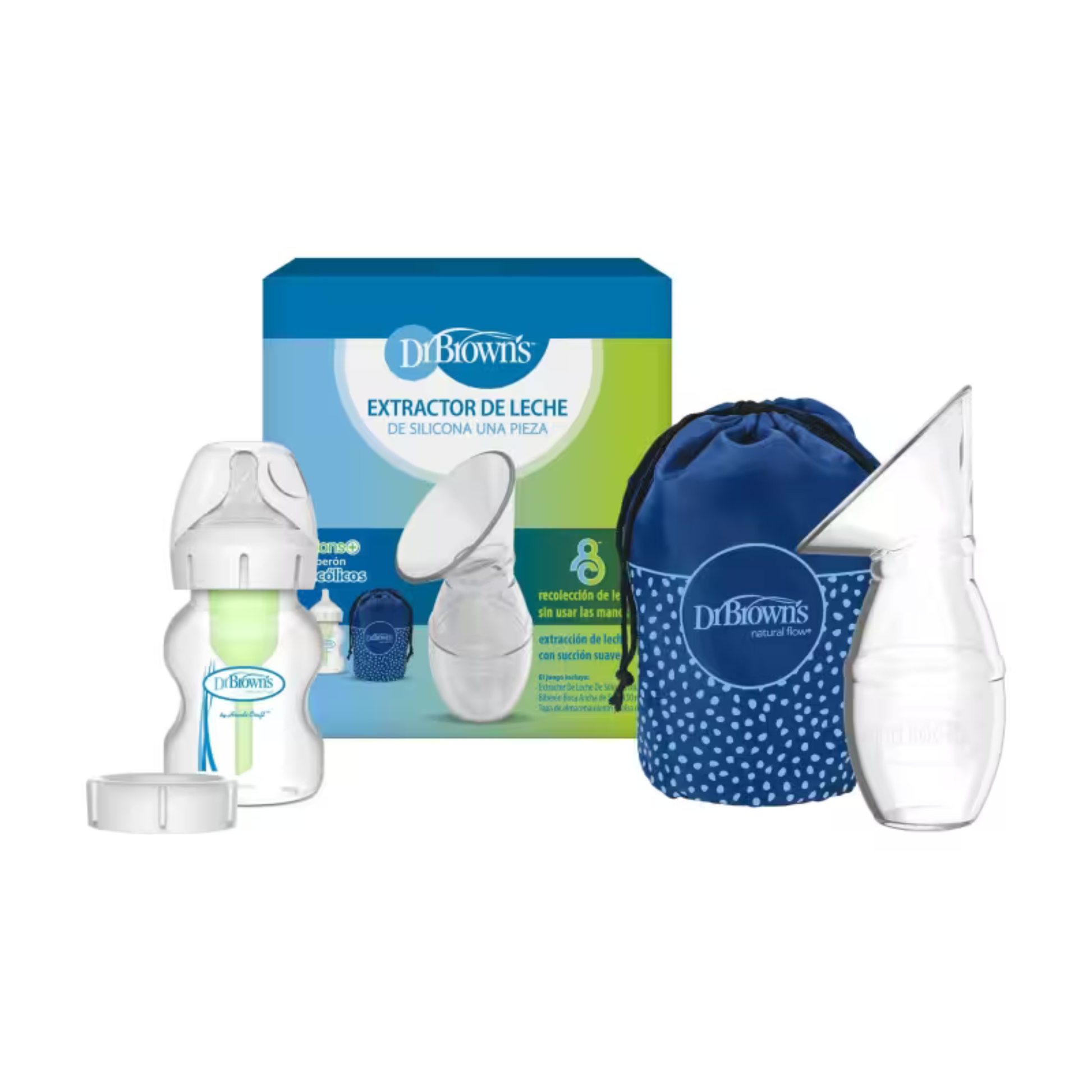 Kit Extractor + Mamadera Anticólico 150ml + Bolso Dr. Brown's