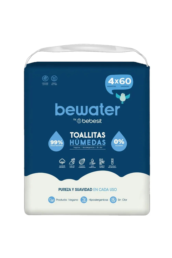 Toallas Húmedas Bewater Pack 4 X 60