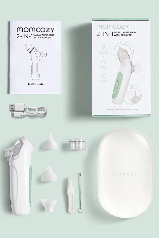 Aspirador Nasal Momcozy 2 en 1 con Pulverizador y Succión