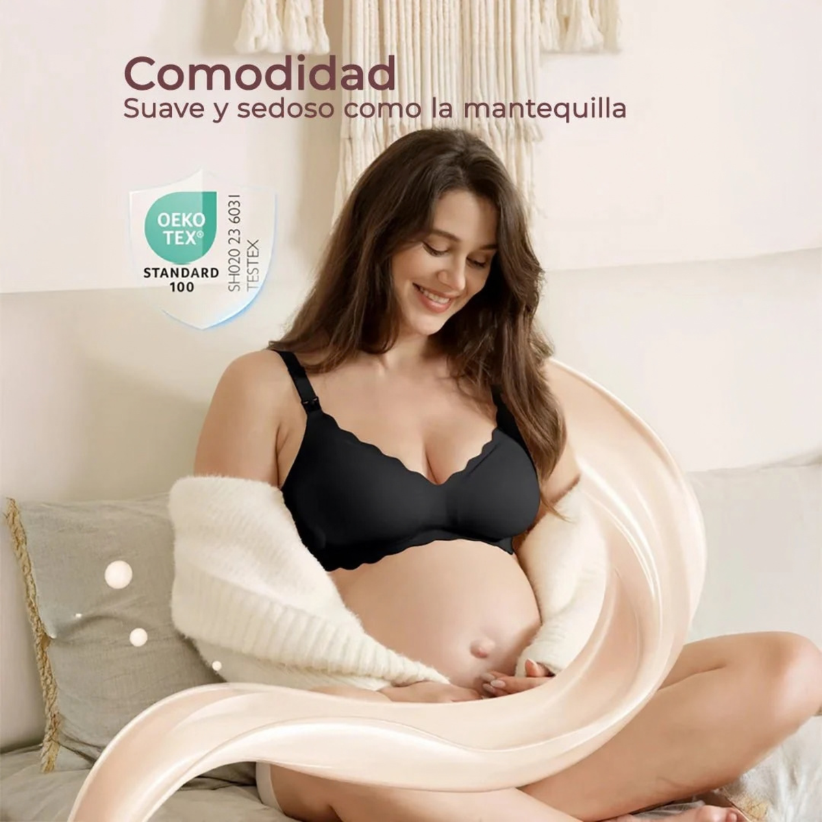 Sostén de Lactancia Momcozy Jelly Strip Negro