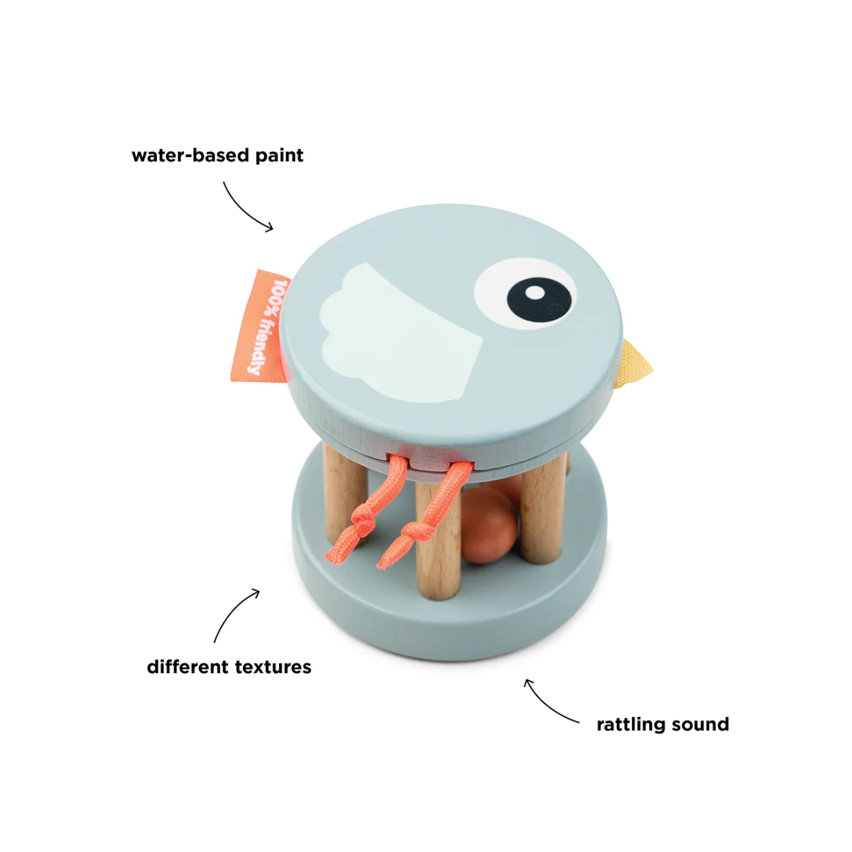 SONAJERO DE MADERA BIRDEE AZUL  DONE BY DEER