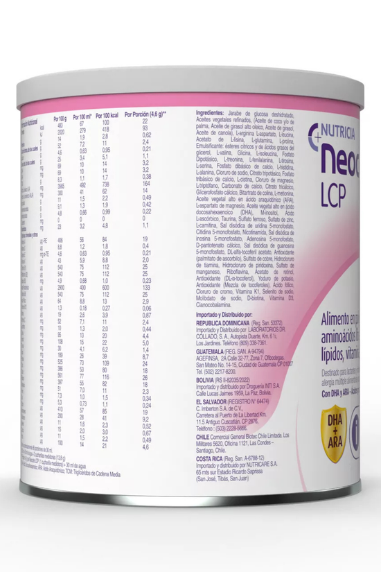 Fórmula Infantil Neocate LCP Nutricia 0-12 Meses 400 g