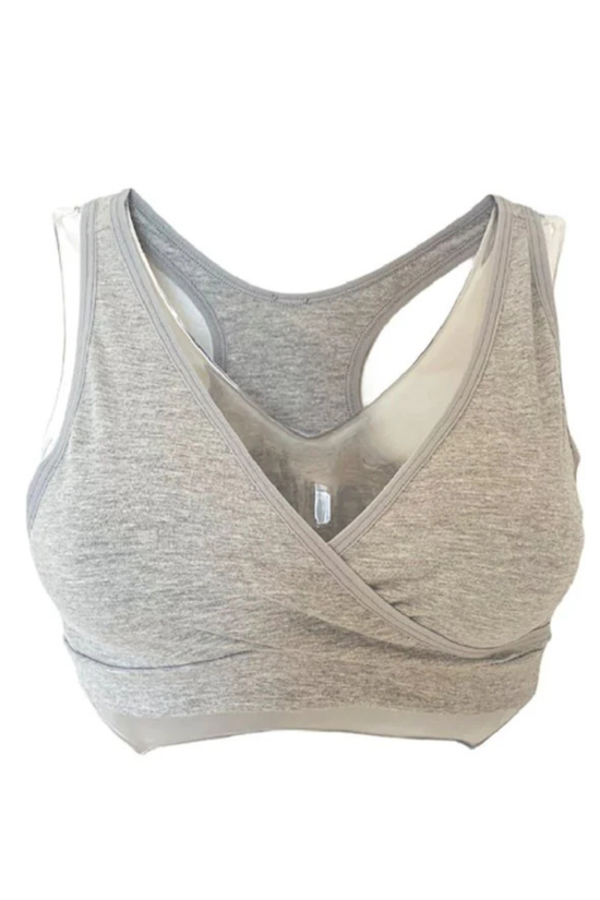 Sostén Maternal para Dormir de Algodón 2Rios Gris Talla XL