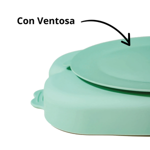 Plato y Cucharas de Silicona Verde Balia