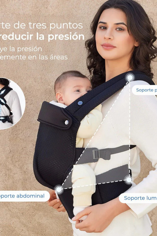 Portabebé PureHug Negro Momcozy 3-24M