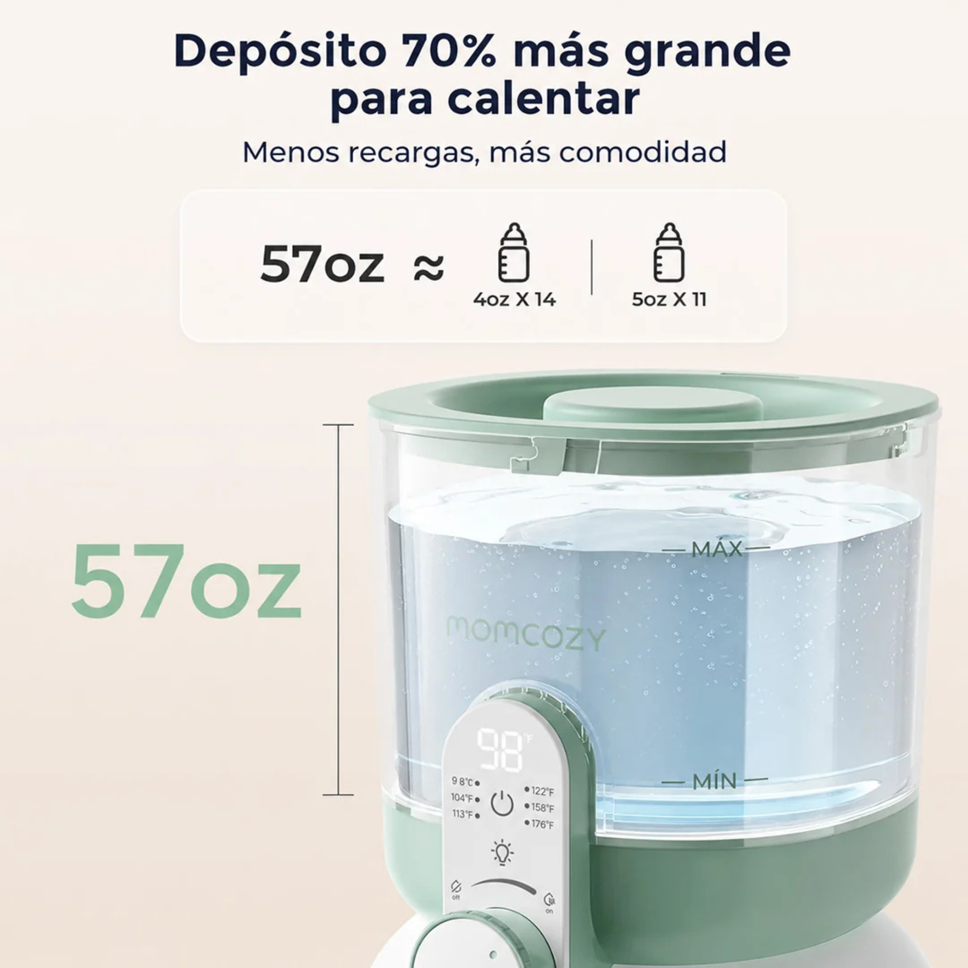 Dispensador y Calentador de Agua para Mamadera Momcozy