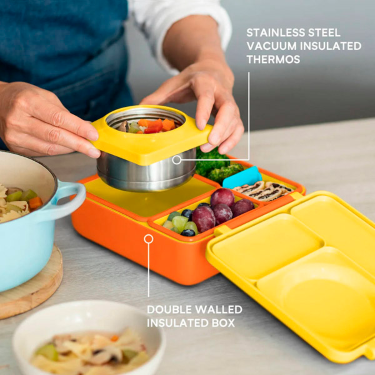 LONCHERA PARA ALMUERZO AMARILLO OMIEBOX