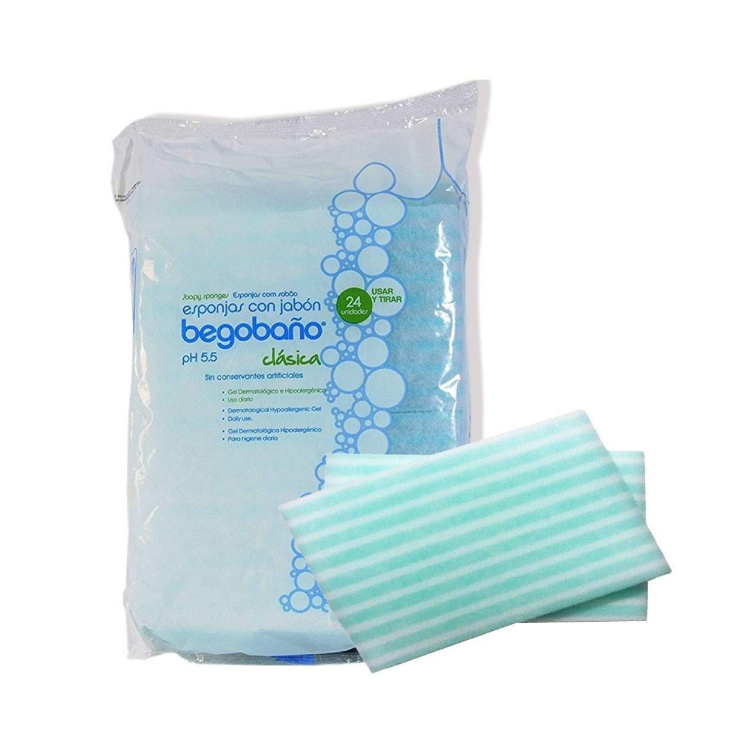 Esponja Jabonosa Desechable Begobaño 24 U.