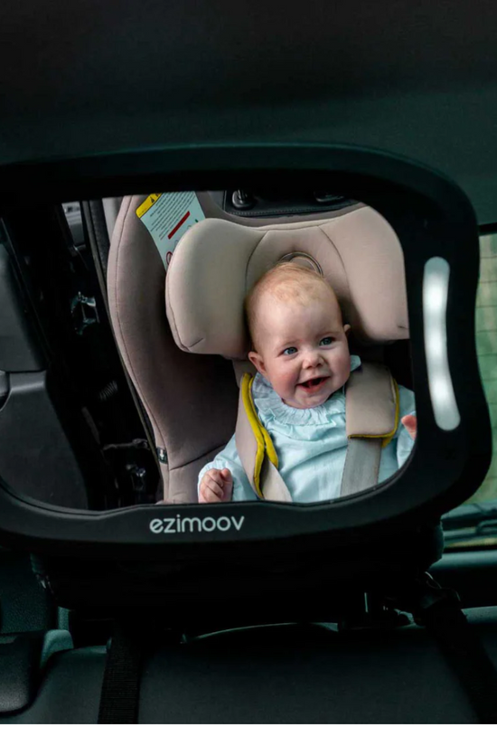 ESPEJO RECTANGULAR DE BEBÉ PARA AUTO CON LUZ LED EZIMOOV