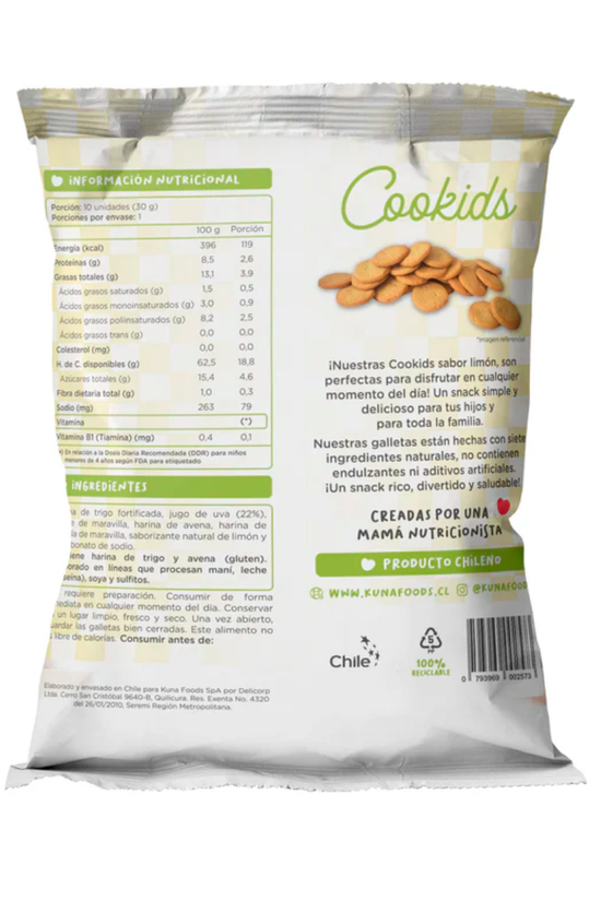 CAJA DE COOKIDS SALUDABLES KUNA LIMÓN 30 GR
