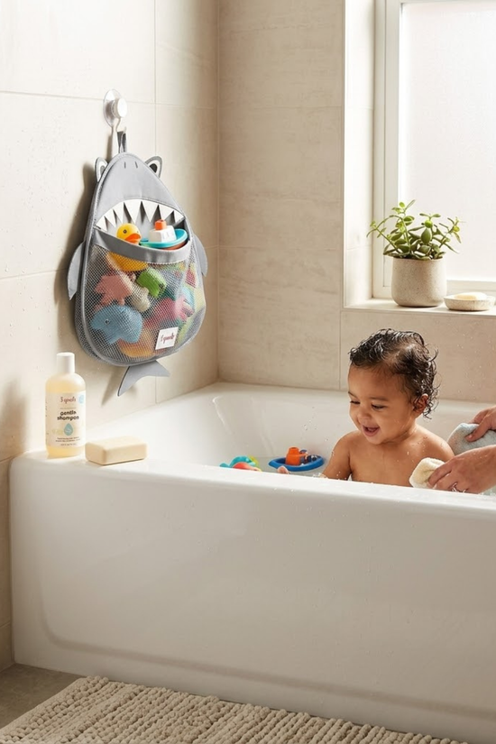 Organizador De Baño De Bebés y Niños 3 Sprouts Ballena Gris