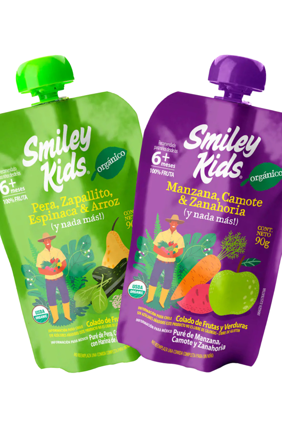 Colado Orgánico Smiley Kids Frutas & Verduras 90g (+6 meses)