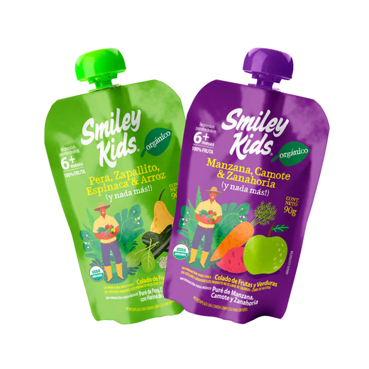 Colado Orgánico Smiley Kids Frutas & Verduras 90g (+6 meses)