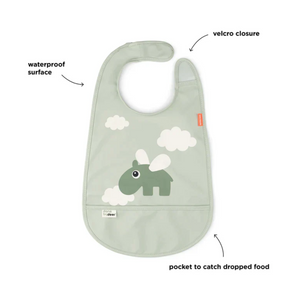BABERO CON VELCRO HAPPY CLOUDS VERDE - DONE BY DEER