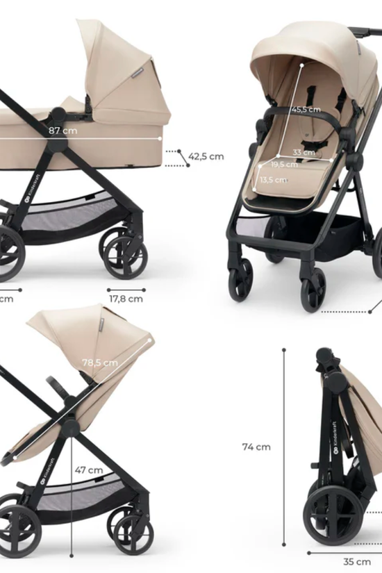 COCHE TRAVEL SYSTEM NEWLY  3 en 1 + BASE ISOFIX BEIGE- KIRDERKRAFT