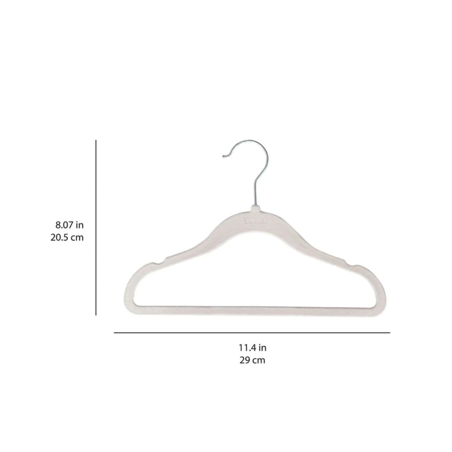 Set de 30 Colgadores Antideslizantes para Ropa de Bebés y Niños 3 Sprouts Crema