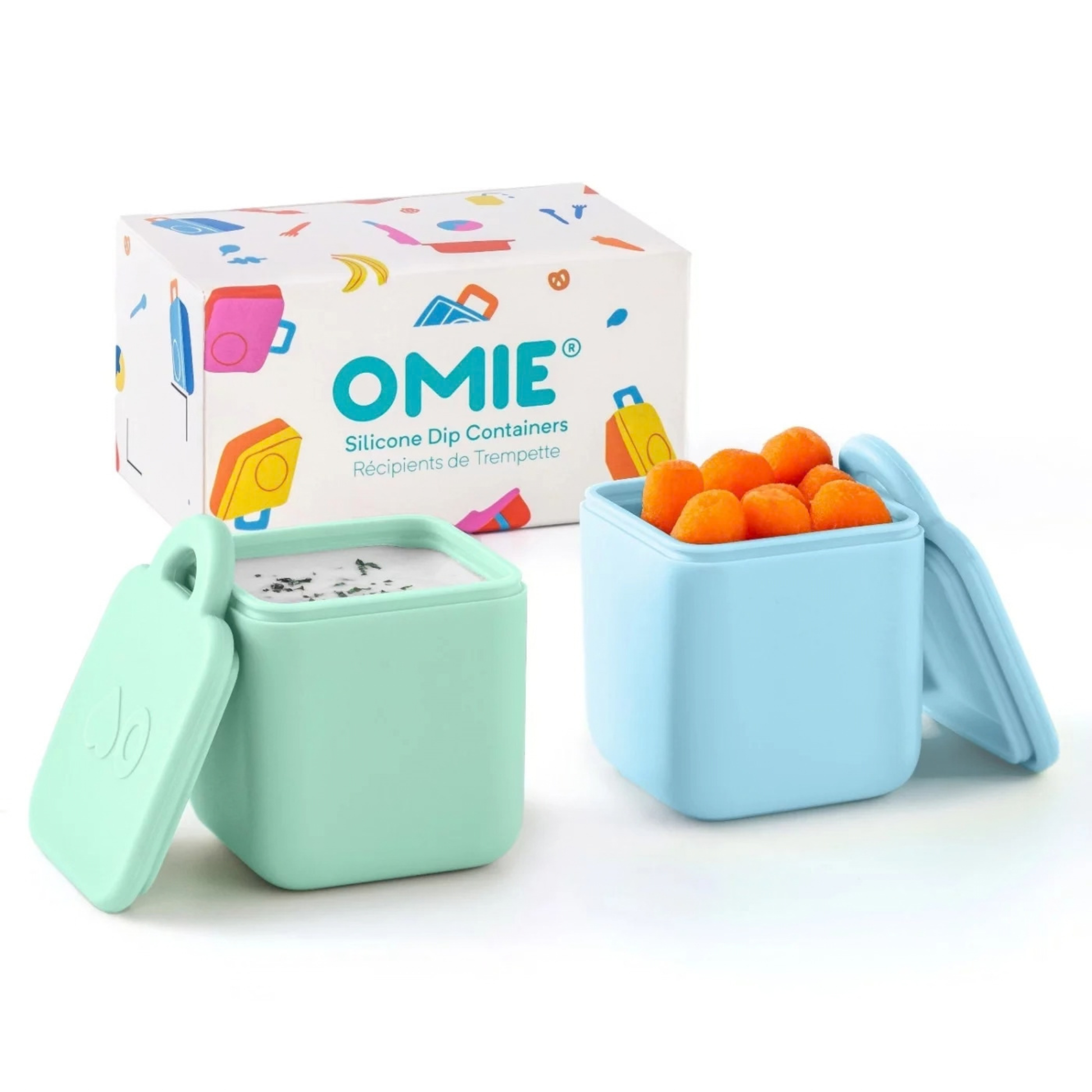 Recipientes de silicona para aderezo con tapa 4 onzas OmieBox