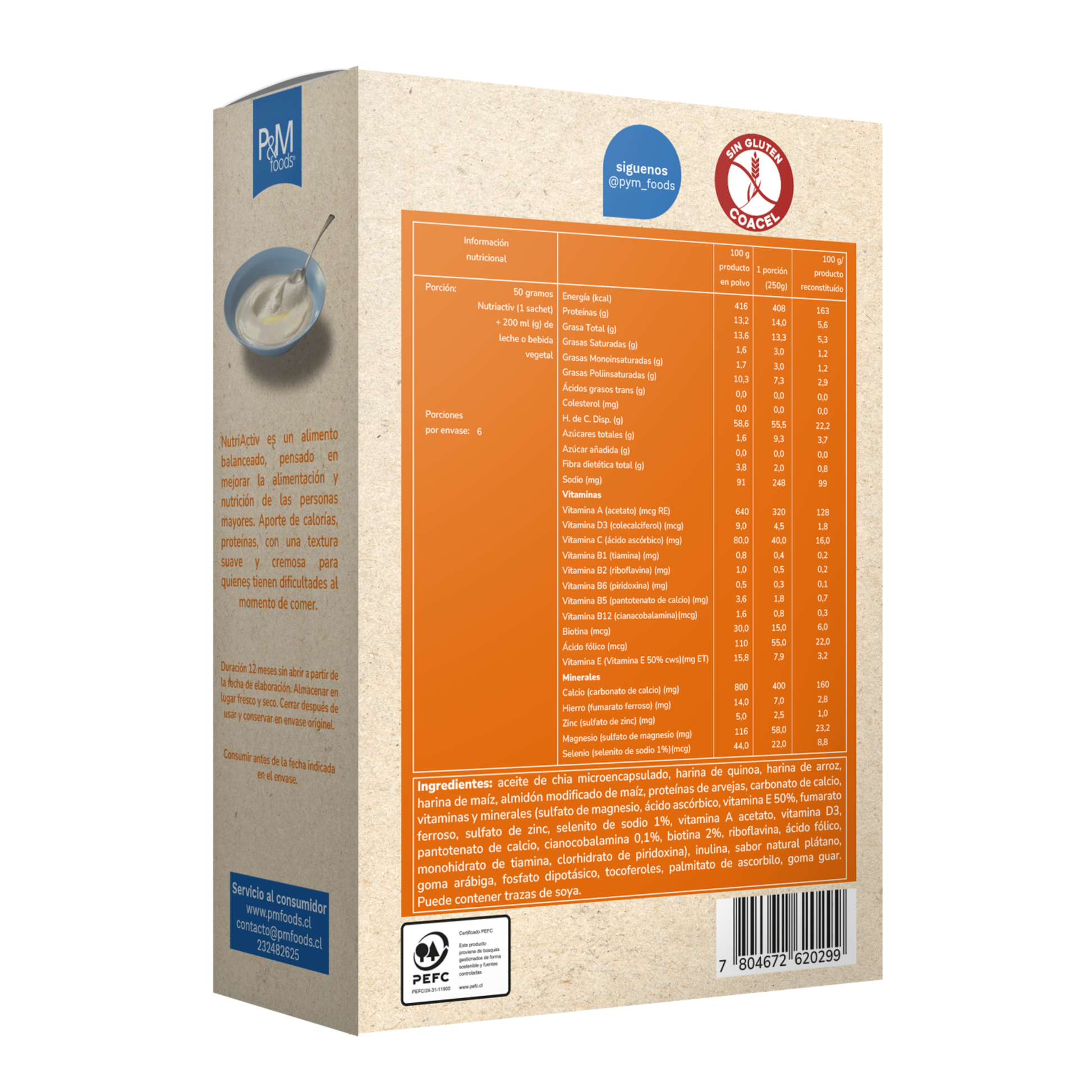Papilla para Adulto Mayor Nutriactiv Senior 300 g Sabor Plátano