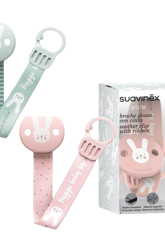 Porta Chupete Suavinex Hygge con Cinta y Broche de Pinza