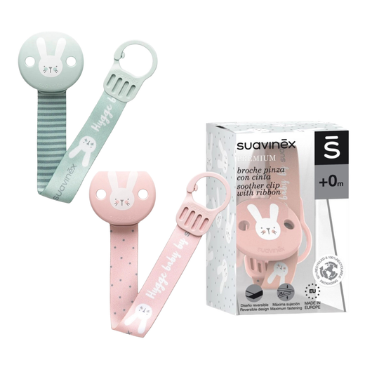 Porta Chupete Suavinex Hygge con Cinta y Broche de Pinza