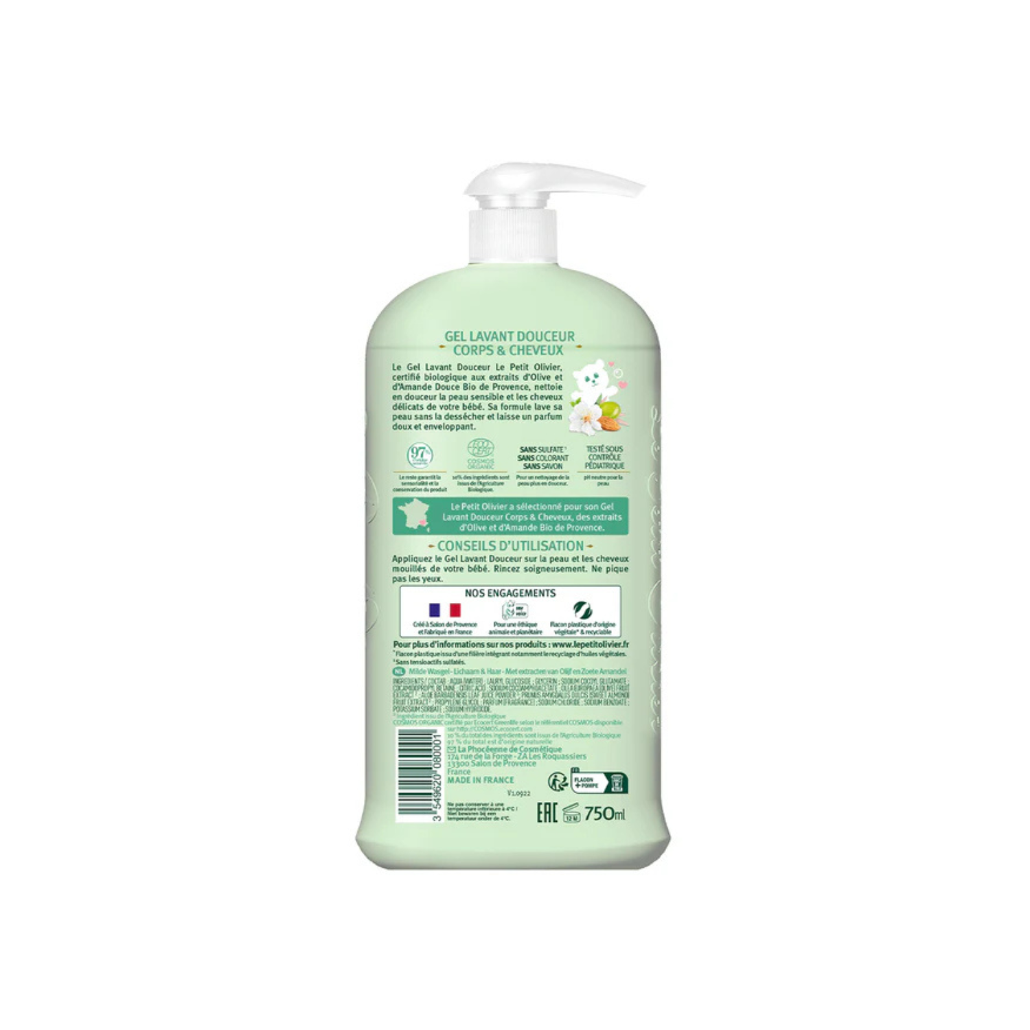 Gel De Baño Cuerpo Y Cabello Le Petit Oliver 750ml