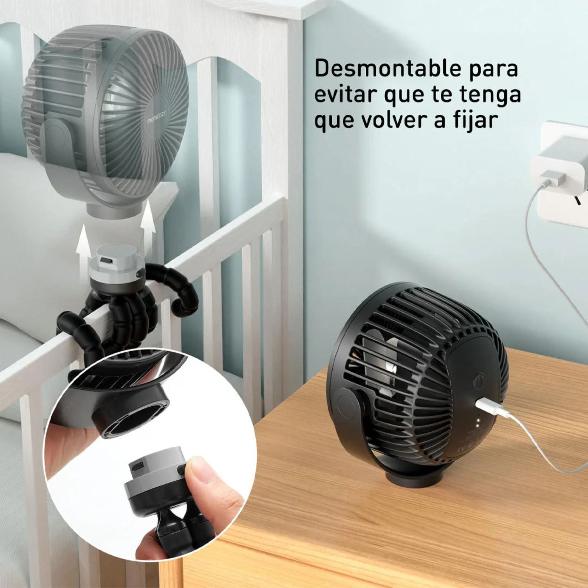 Ventilador Portátil Momcozy para Coche y Cuna