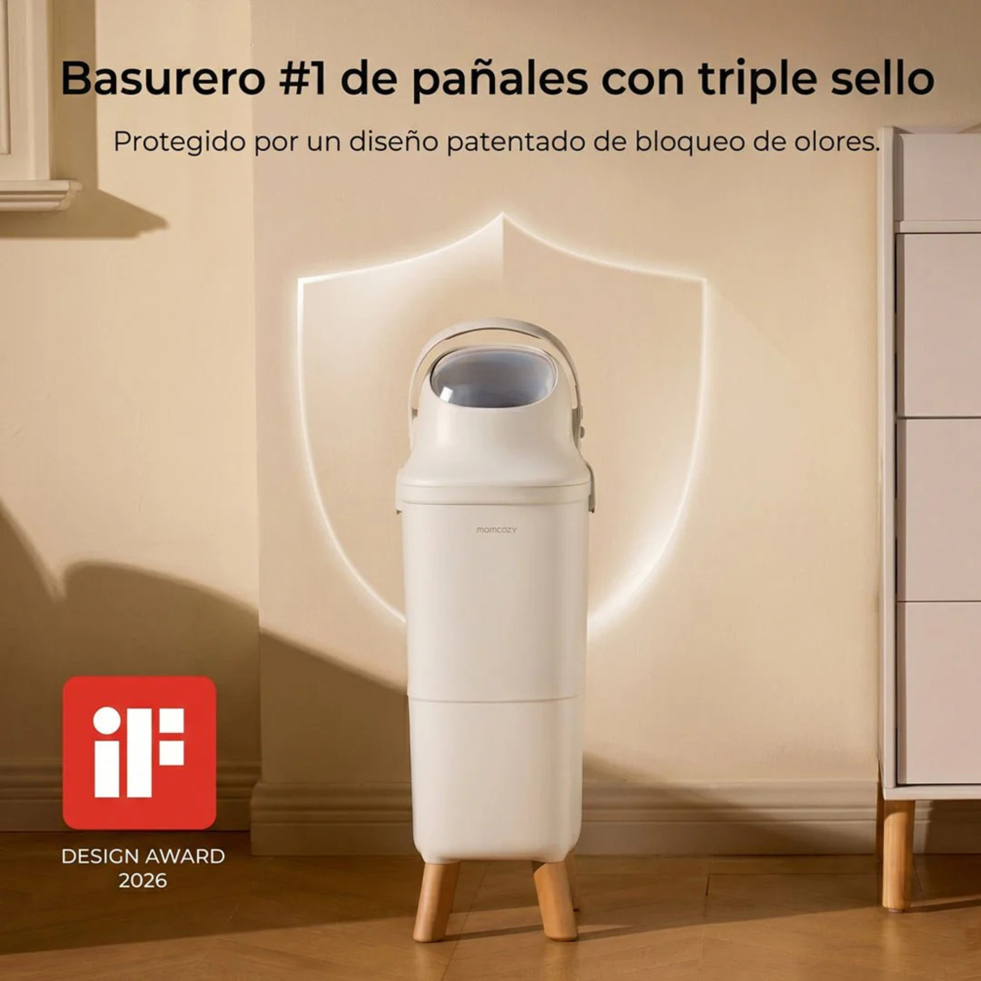 Basurero para Pañales con Antiolor Triple Sello Momcozy