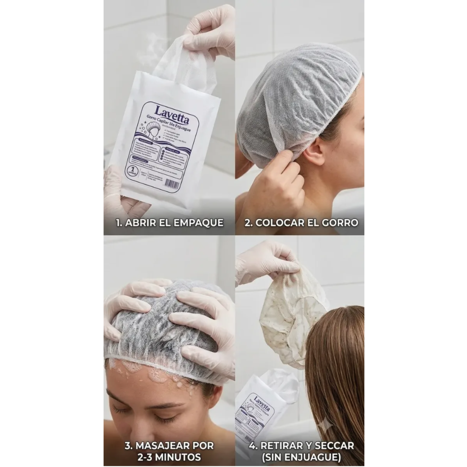 Gorro Capilar Sin Enjuague Shampoo Lavetta