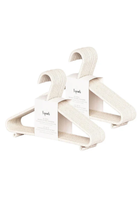 Set de 30 Colgadores Antideslizantes para Ropa de Bebés y Niños 3 Sprouts Crema
