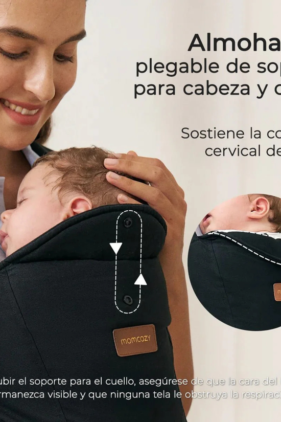 Portabebé Ergonómico WeeSnug para Recién Nacido Momcozy Color Negro